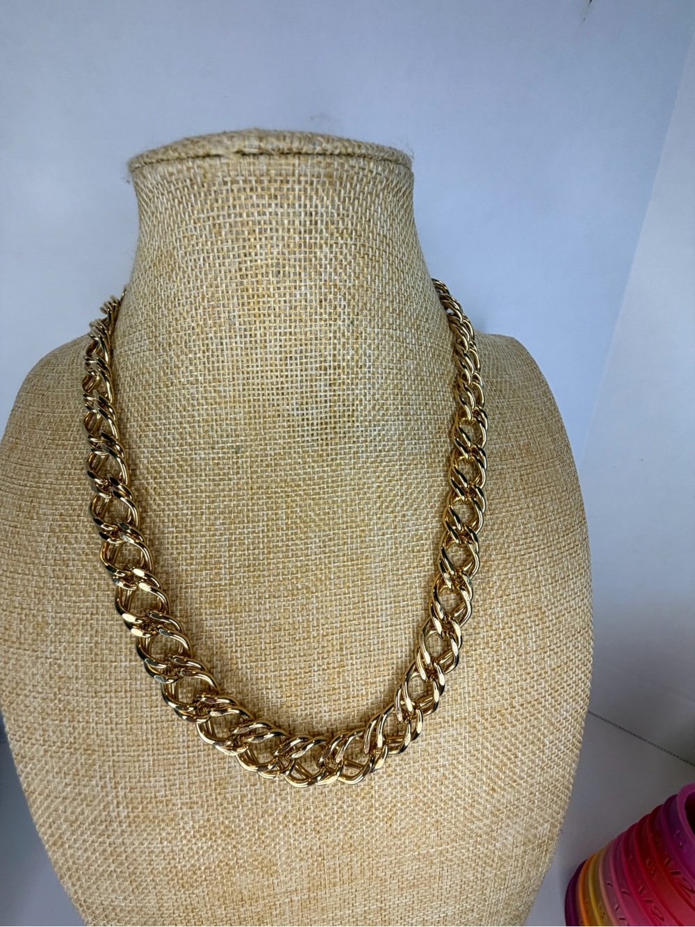 Vintage Kenneth Jay Lane Gold Tone Cuban Chain